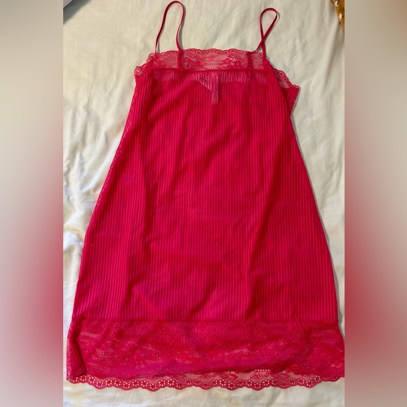 Sheer Striped Pink Adore Me Lingerie/Dress - Picture 1 of 6